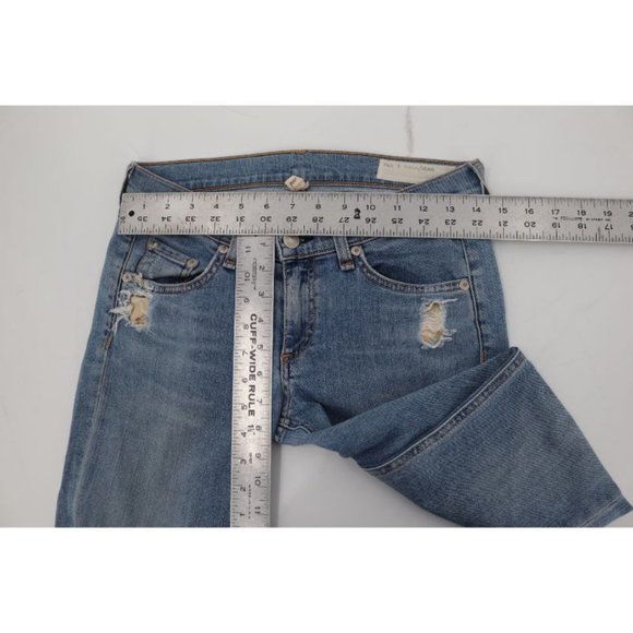 Rag & bone women's 25 W28 skinny jean in evertone cotton blend destroyed ripped - Picture 6 of 10